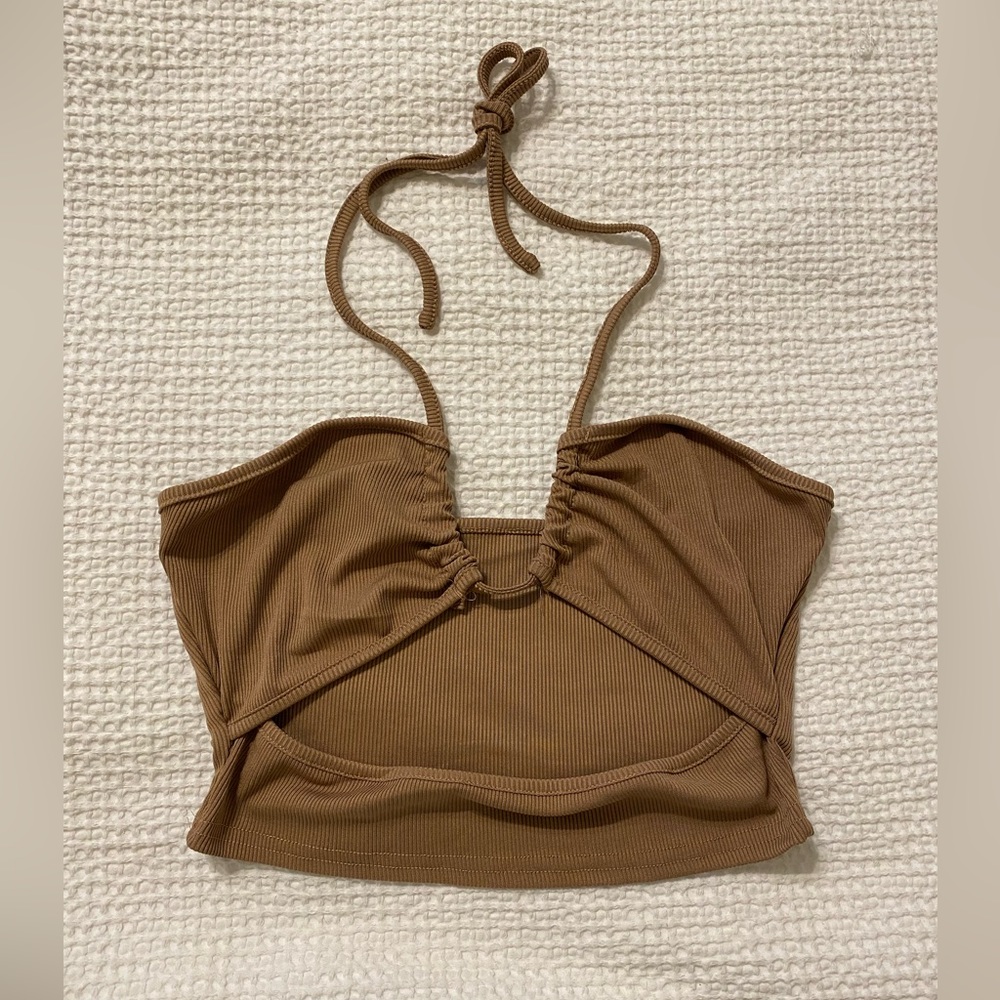 SHEIN SXY Tie Front Cutout Tube Top